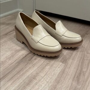 Cream Platform Loafers